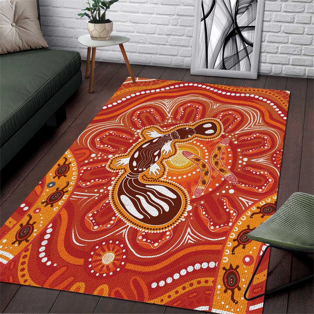 Aboriginal Goanna Art Area Rug Native Australian Animals