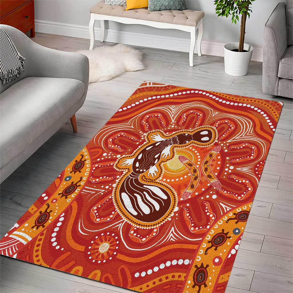 Aboriginal Goanna Art Area Rug Native Australian Animals