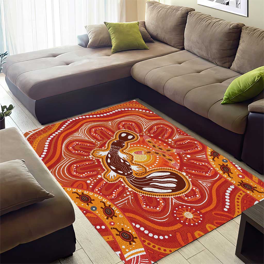 Aboriginal Goanna Art Area Rug Native Australian Animals