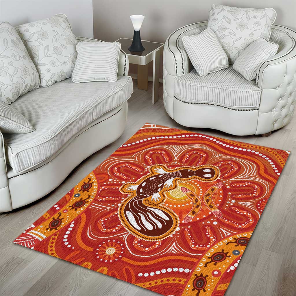Aboriginal Goanna Art Area Rug Native Australian Animals