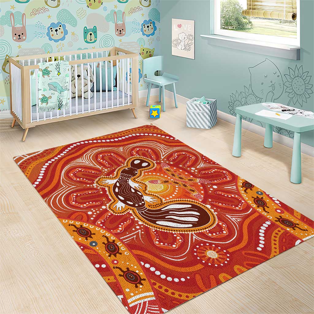 Aboriginal Goanna Art Area Rug Native Australian Animals