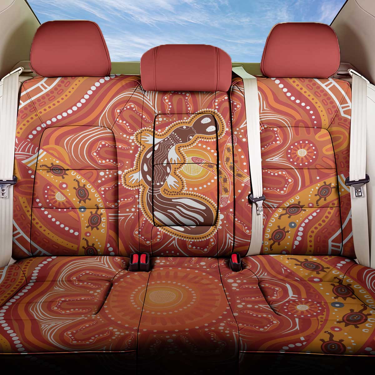 Aboriginal Goanna Art Back Car Seat Cover Native Australian Animals