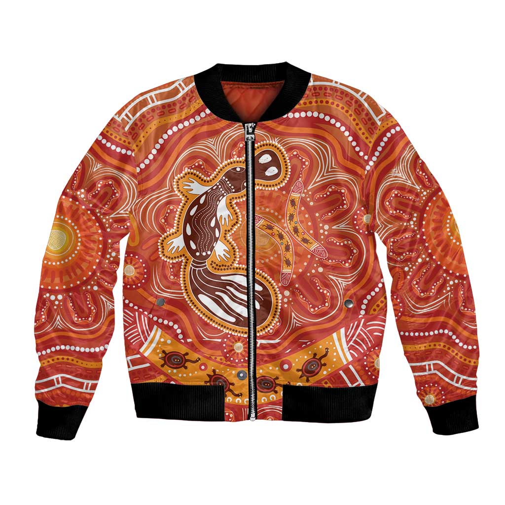 Aboriginal Goanna Art Bomber Jacket Native Australian Animals