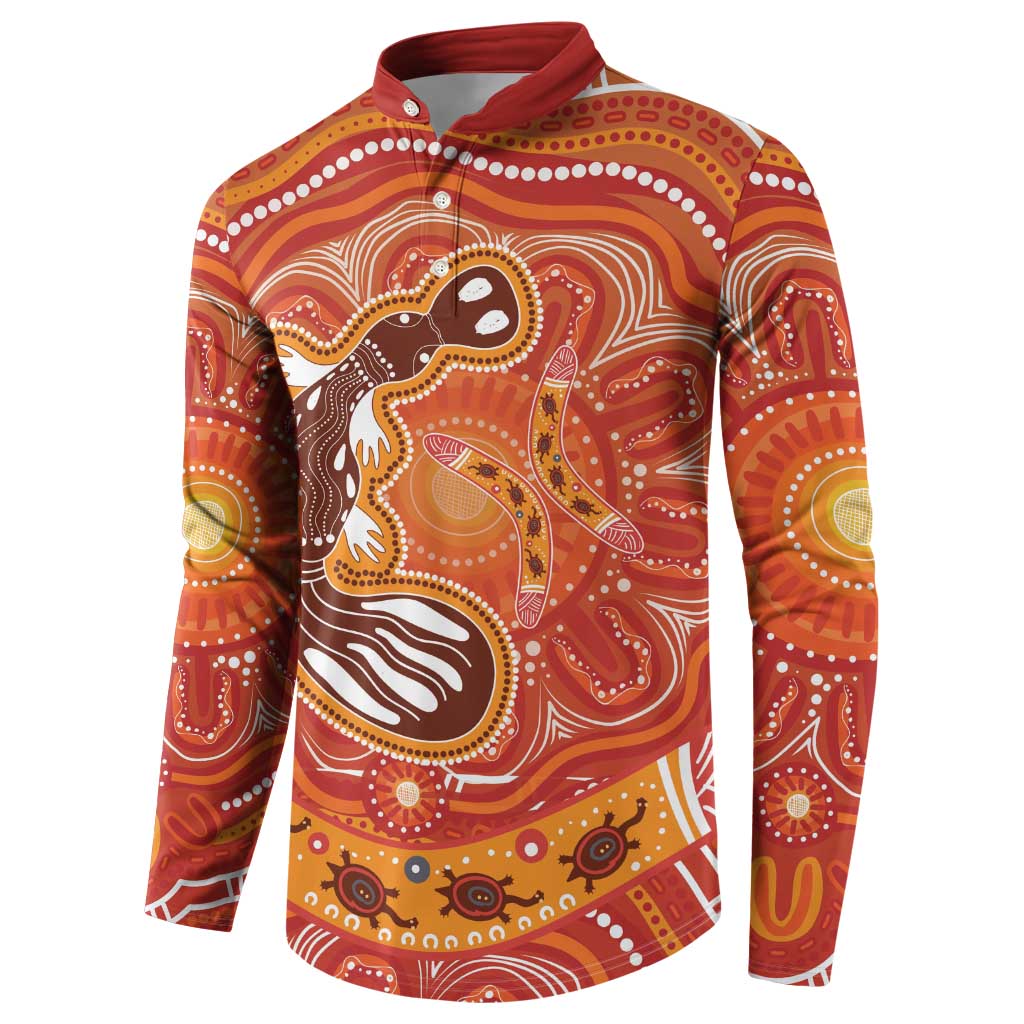 Aboriginal Goanna Art Button Sweatshirt Native Australian Animals