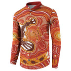 Aboriginal Goanna Art Button Sweatshirt Native Australian Animals