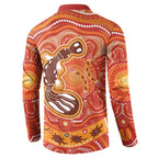 Aboriginal Goanna Art Button Sweatshirt Native Australian Animals