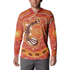 Aboriginal Goanna Art Button Sweatshirt Native Australian Animals