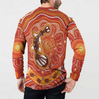 Aboriginal Goanna Art Button Sweatshirt Native Australian Animals