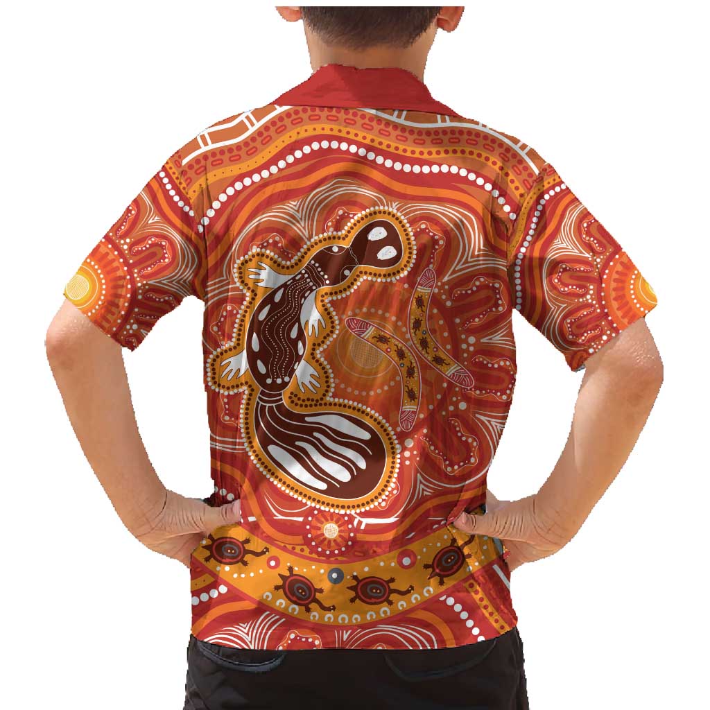 Aboriginal Goanna Art Family Matching Mermaid Dress and Hawaiian Shirt Native Australian Animals