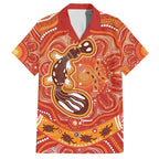 Aboriginal Goanna Art Family Matching Puletasi and Hawaiian Shirt Native Australian Animals