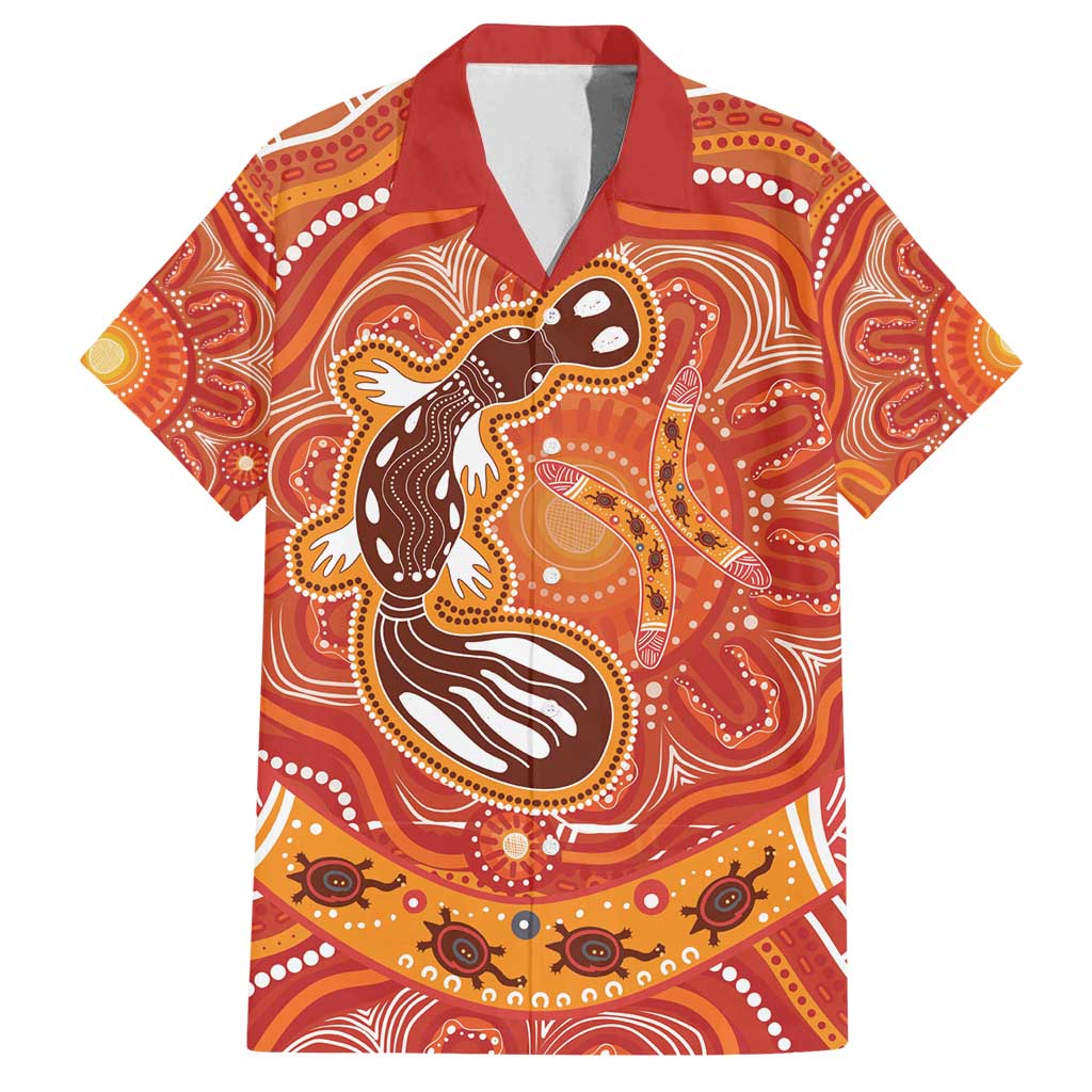 Aboriginal Goanna Art Family Matching Puletasi and Hawaiian Shirt Native Australian Animals