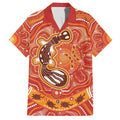 Aboriginal Goanna Art Family Matching Short Sleeve Bodycon Dress and Hawaiian Shirt Native Australian Animals