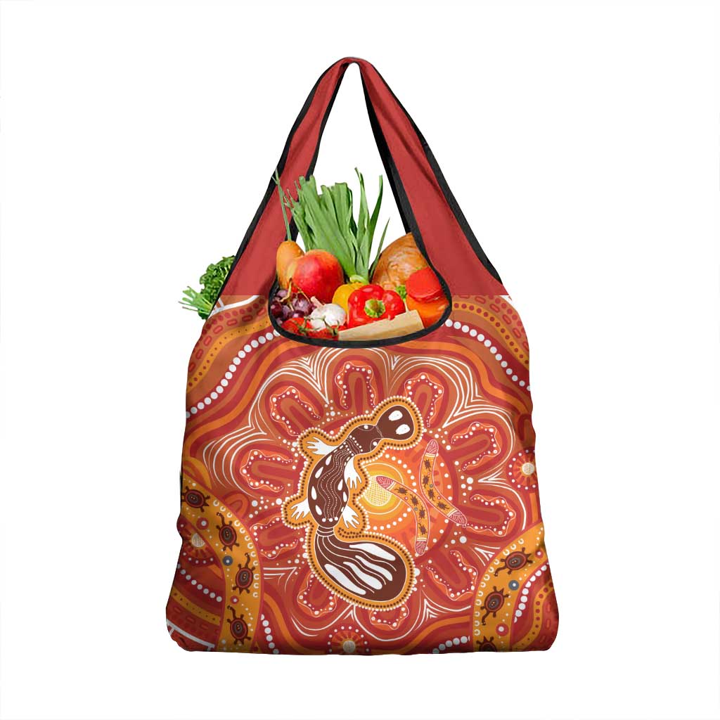 Aboriginal Goanna Art Grocery Bag Native Australian Animals