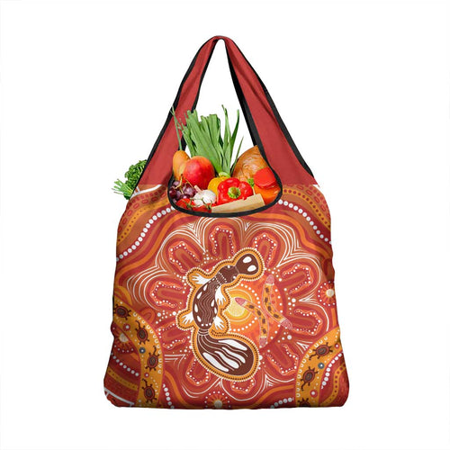 Aboriginal Goanna Art Grocery Bag Native Australian Animals