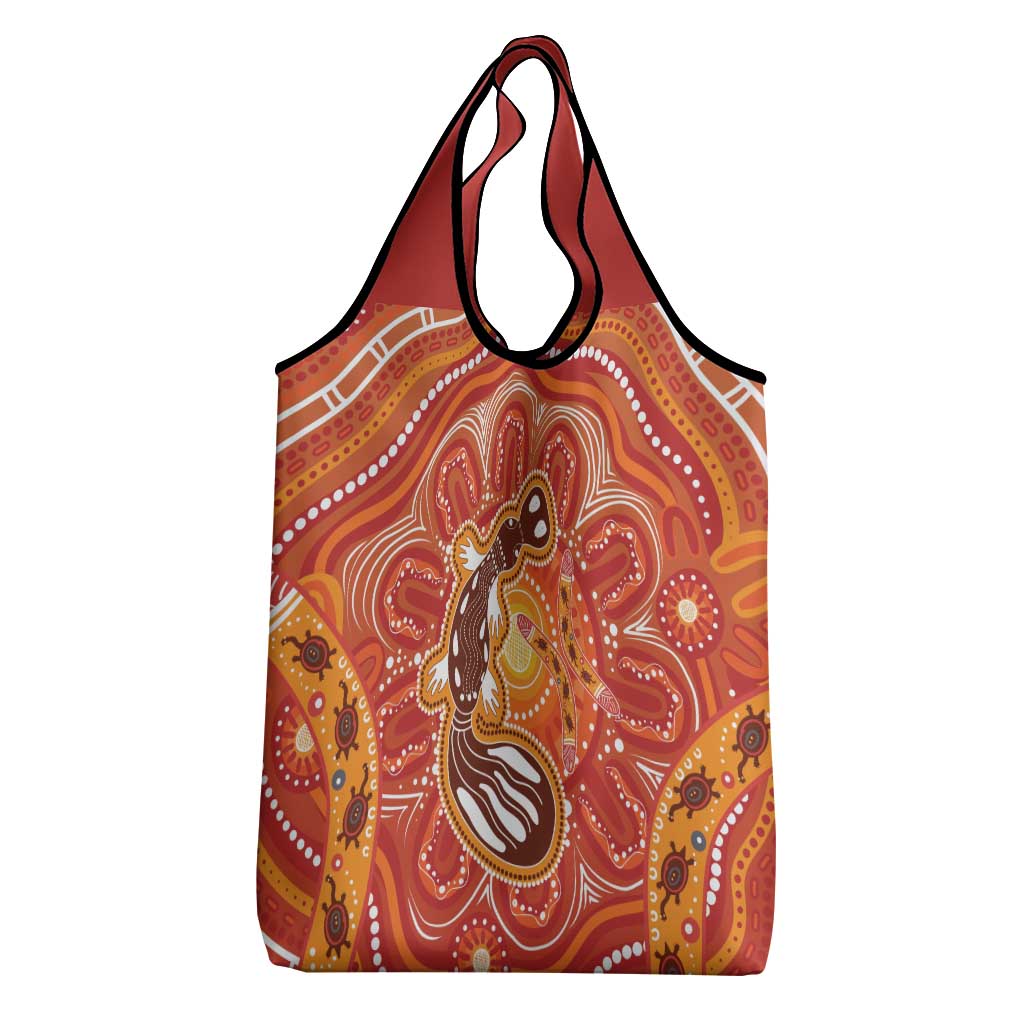 Aboriginal Goanna Art Grocery Bag Native Australian Animals