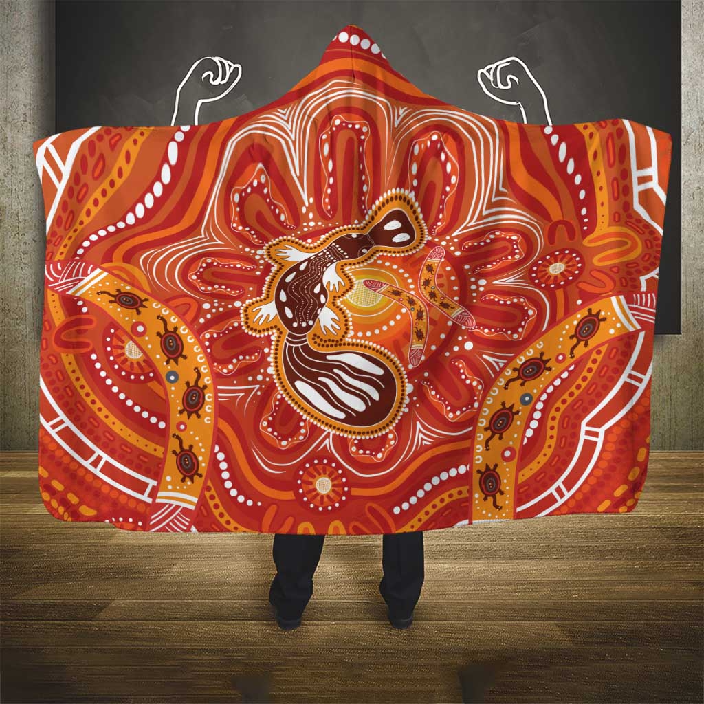 Aboriginal Goanna Art Hooded Blanket Native Australian Animals