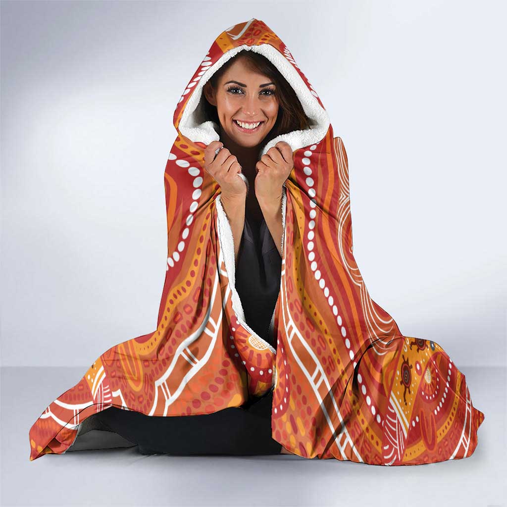 Aboriginal Goanna Art Hooded Blanket Native Australian Animals