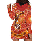 Aboriginal Goanna Art Hoodie Dress Native Australian Animals