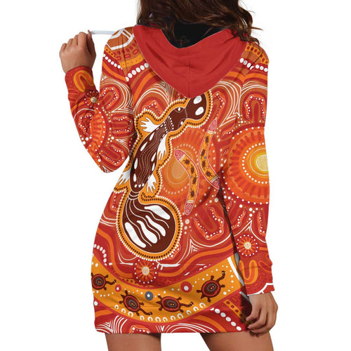 Aboriginal Goanna Art Hoodie Dress Native Australian Animals