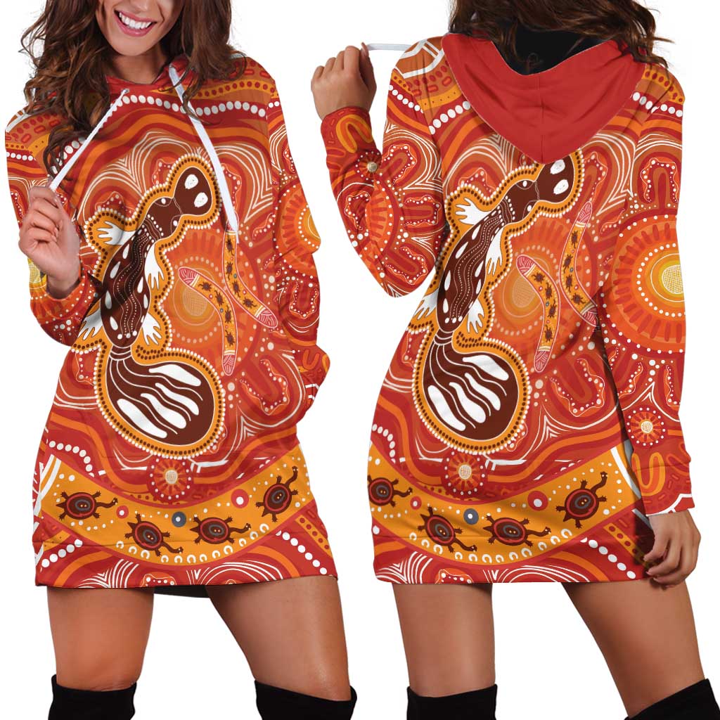 Aboriginal Goanna Art Hoodie Dress Native Australian Animals