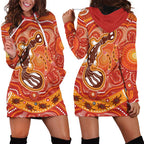 Aboriginal Goanna Art Hoodie Dress Native Australian Animals