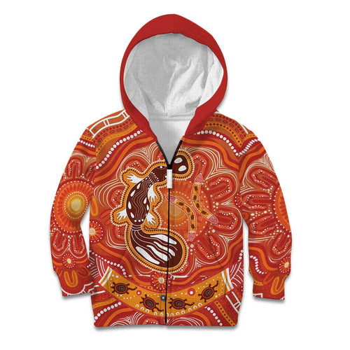 Aboriginal Goanna Art Kid Hoodie Native Australian Animals