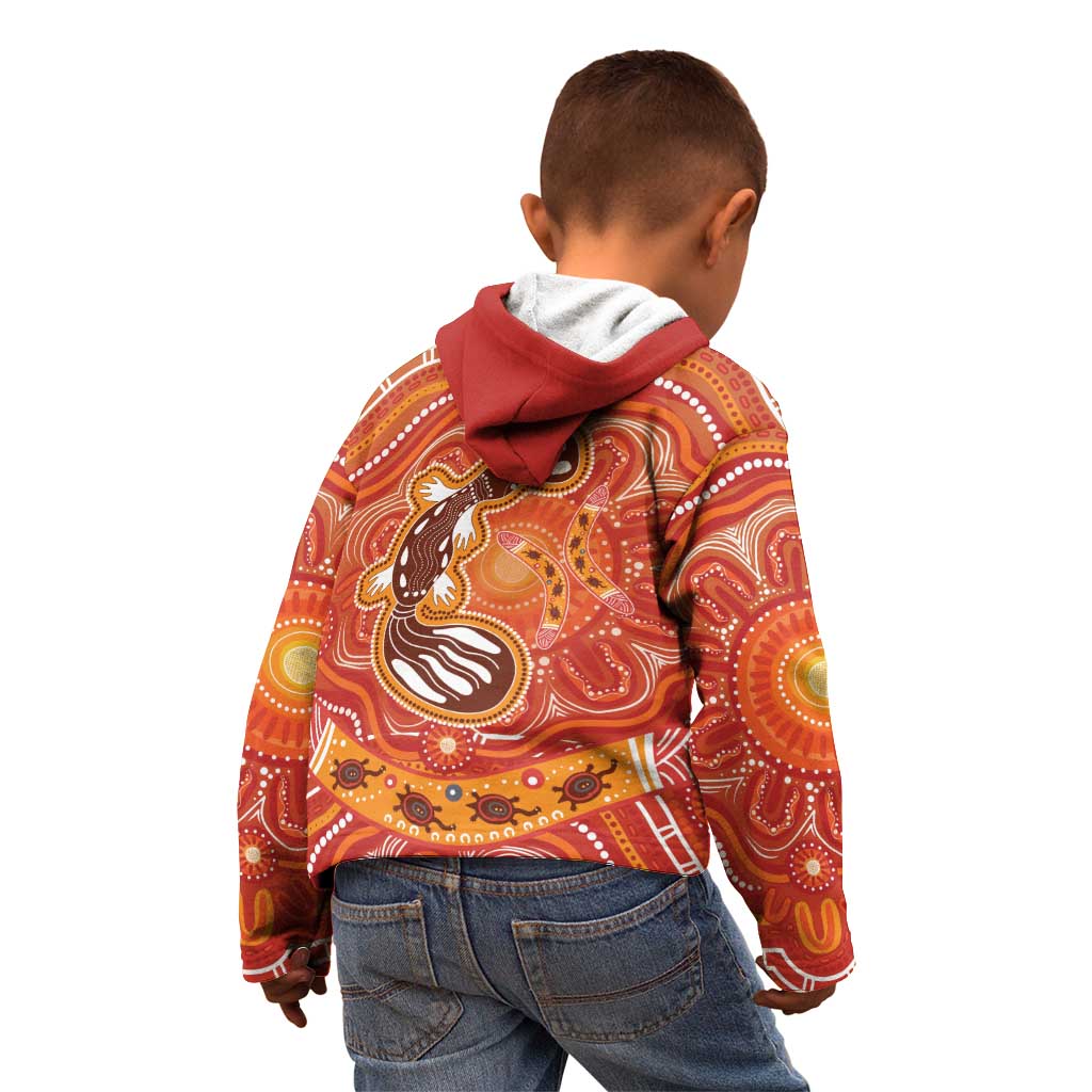 Aboriginal Goanna Art Kid Hoodie Native Australian Animals
