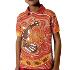 Aboriginal Goanna Art Kid Polo Shirt Native Australian Animals