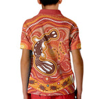 Aboriginal Goanna Art Kid Polo Shirt Native Australian Animals