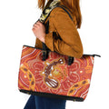 Aboriginal Goanna Art Leather Tote Bag Native Australian Animals