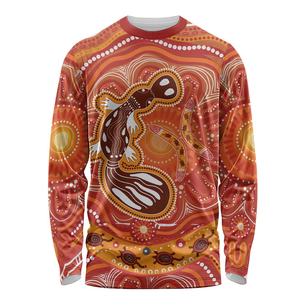Aboriginal Goanna Art Long Sleeve Shirt Native Australian Animals