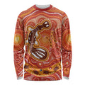 Aboriginal Goanna Art Long Sleeve Shirt Native Australian Animals