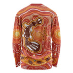 Aboriginal Goanna Art Long Sleeve Shirt Native Australian Animals