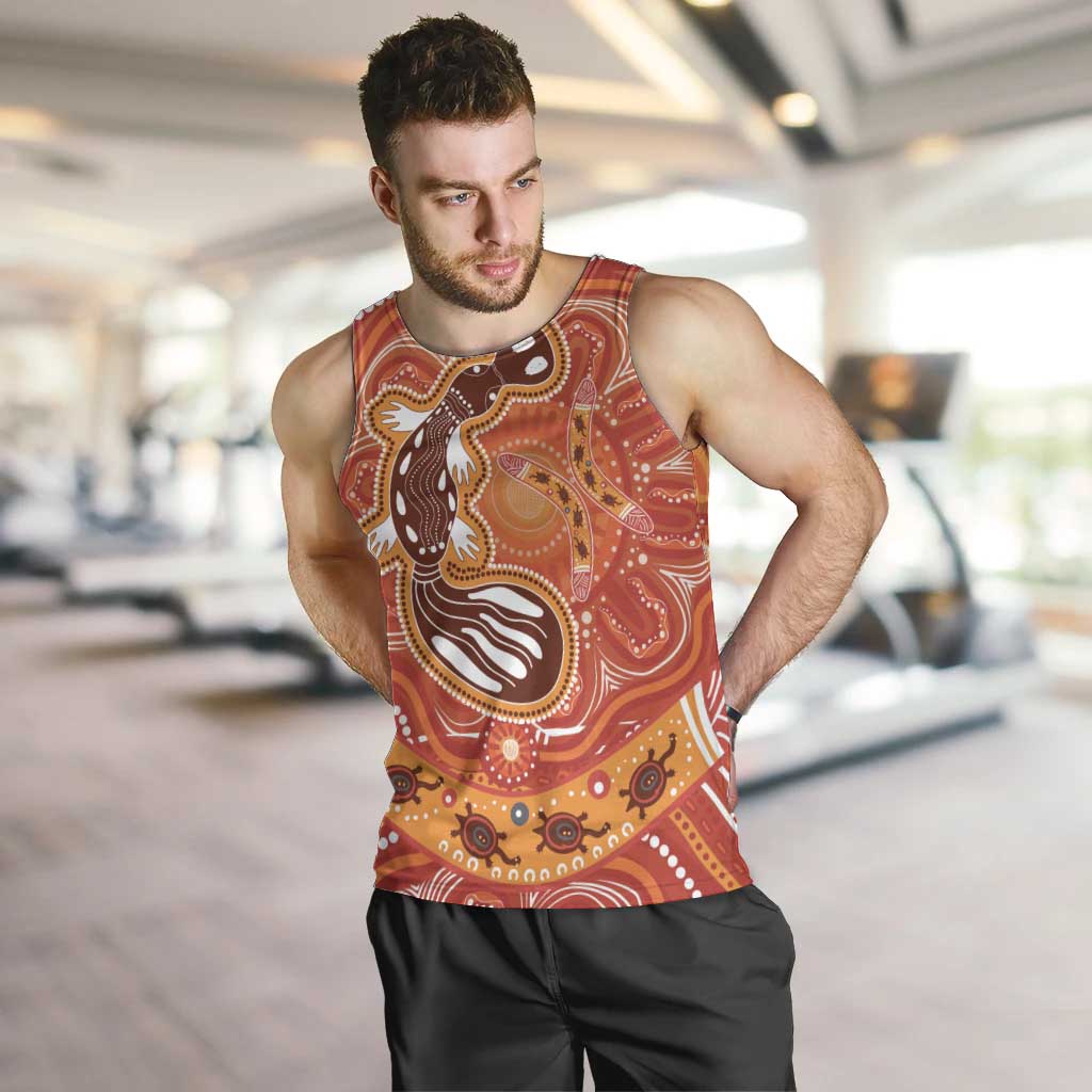 Aboriginal Goanna Art Men Tank Top Native Australian Animals