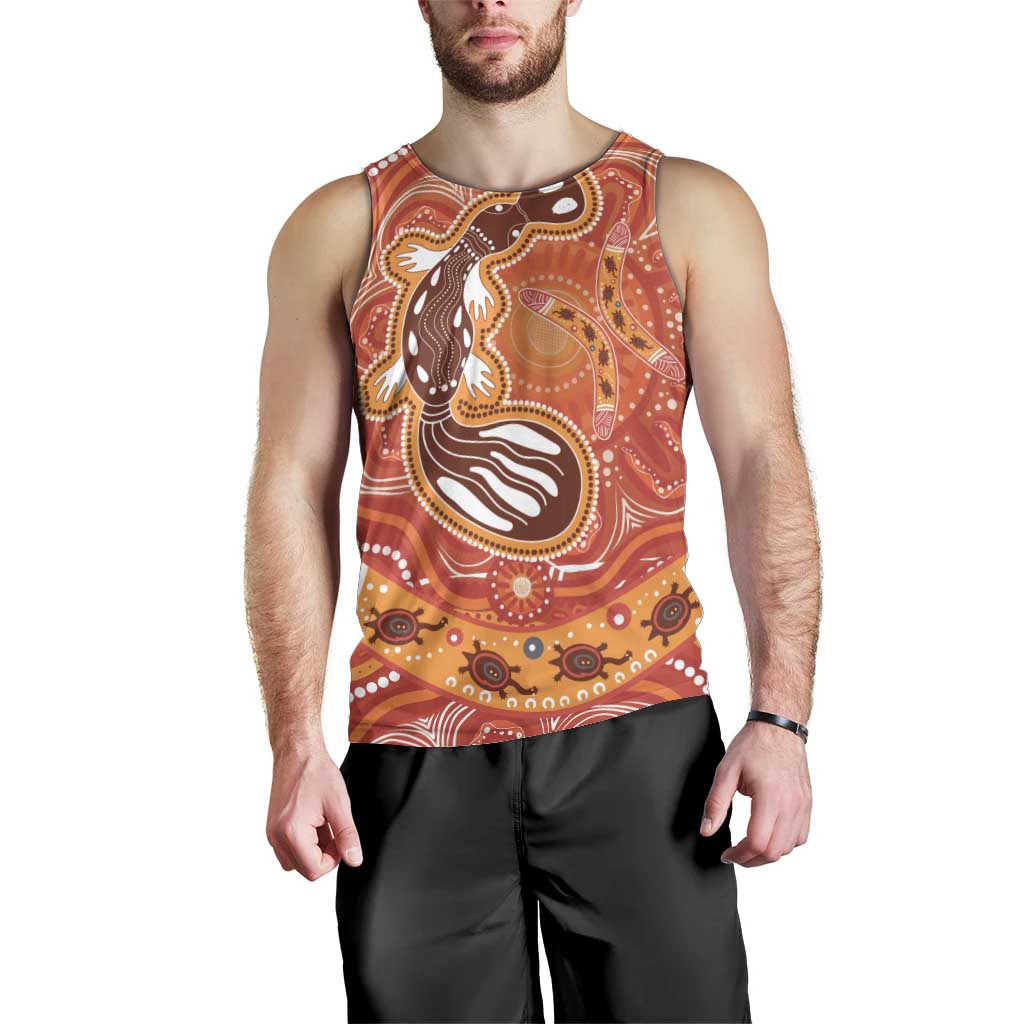 Aboriginal Goanna Art Men Tank Top Native Australian Animals