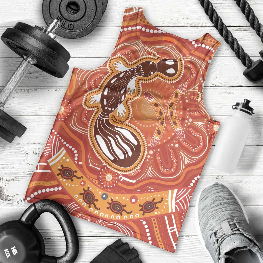 Aboriginal Goanna Art Men Tank Top Native Australian Animals