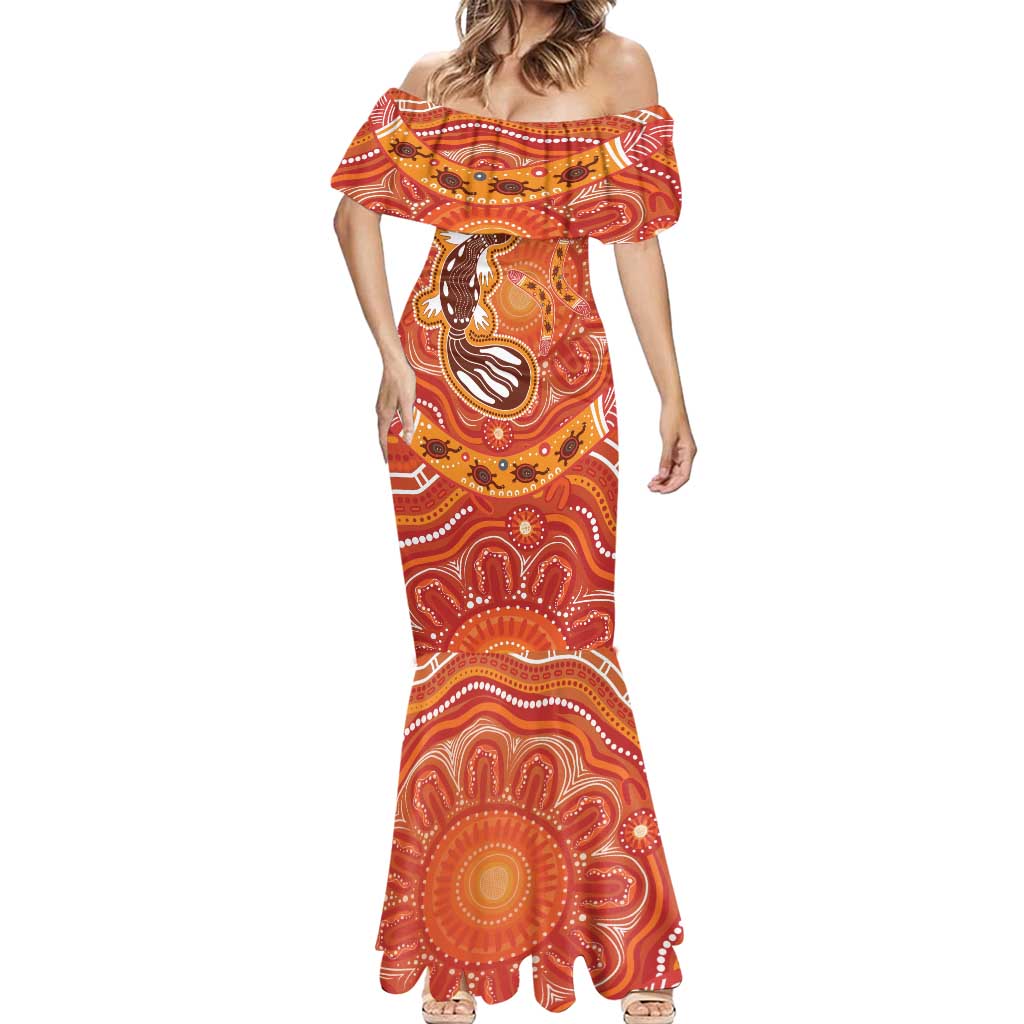 Aboriginal Goanna Art Mermaid Dress Native Australian Animals
