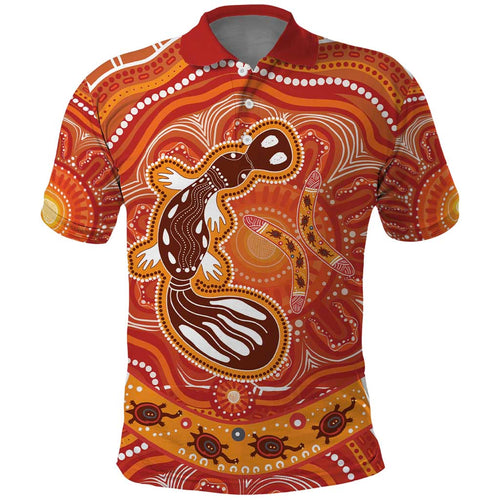 Aboriginal Goanna Art Polo Shirt Native Australian Animals