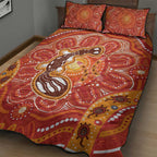 Aboriginal Goanna Art Quilt Bed Set Native Australian Animals