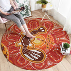 Aboriginal Goanna Art Round Carpet Native Australian Animals