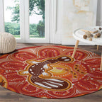 Aboriginal Goanna Art Round Carpet Native Australian Animals