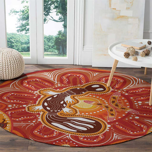 Aboriginal Goanna Art Round Carpet Native Australian Animals