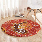 Aboriginal Goanna Art Round Carpet Native Australian Animals
