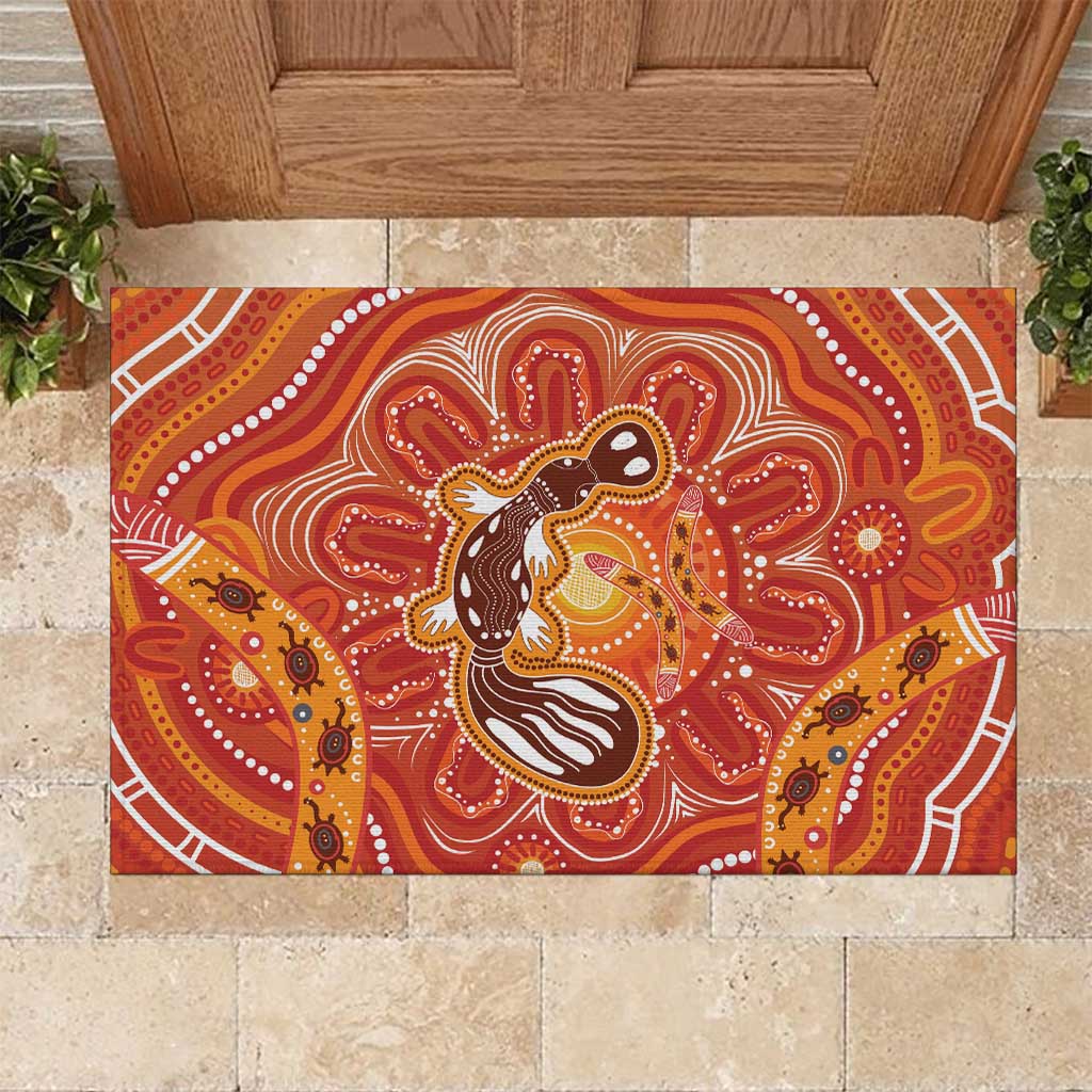 Aboriginal Goanna Art Rubber Doormat Native Australian Animals