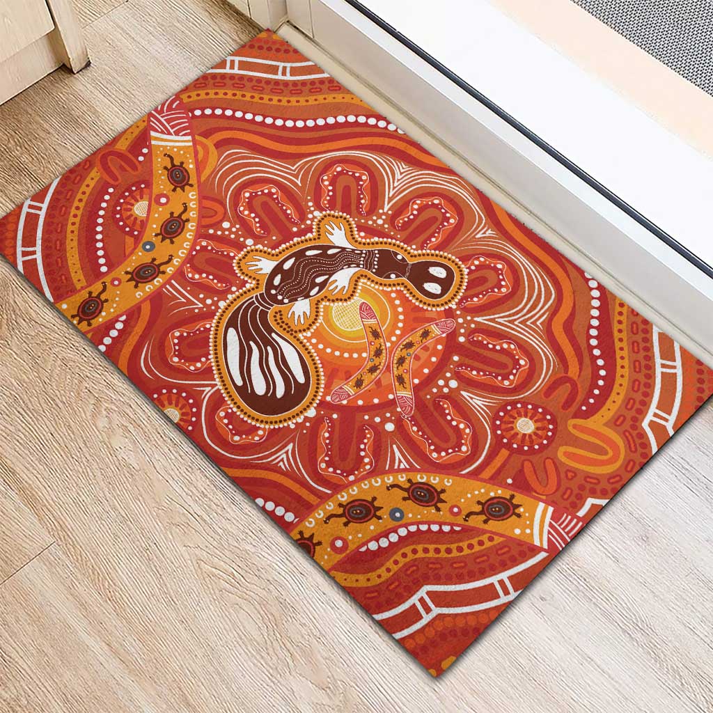 Aboriginal Goanna Art Rubber Doormat Native Australian Animals