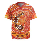 Aboriginal Goanna Art Rugby Jersey Native Australian Animals