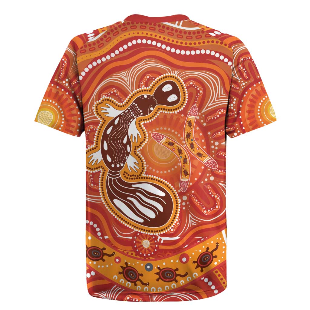 Aboriginal Goanna Art Rugby Jersey Native Australian Animals