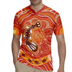 Aboriginal Goanna Art Rugby Jersey Native Australian Animals