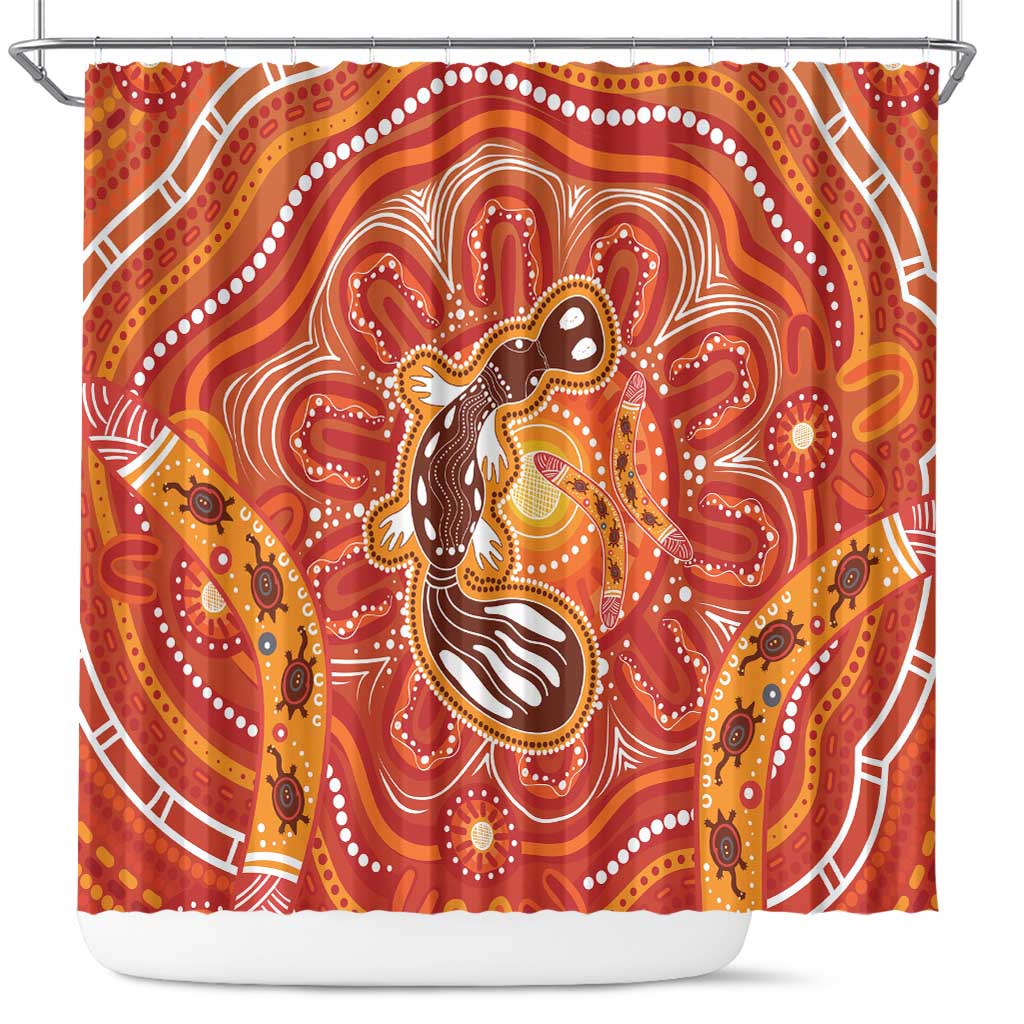 Aboriginal Goanna Art Shower Curtain Native Australian Animals