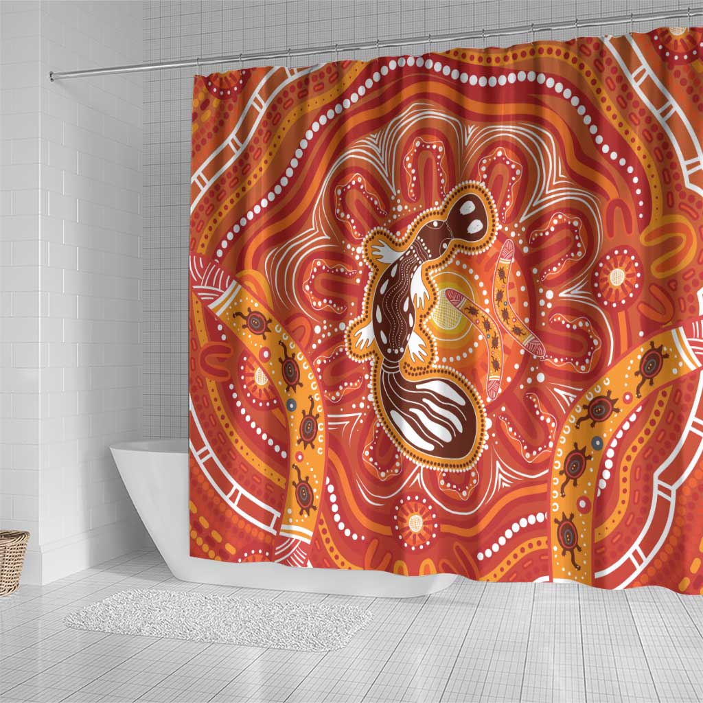 Aboriginal Goanna Art Shower Curtain Native Australian Animals